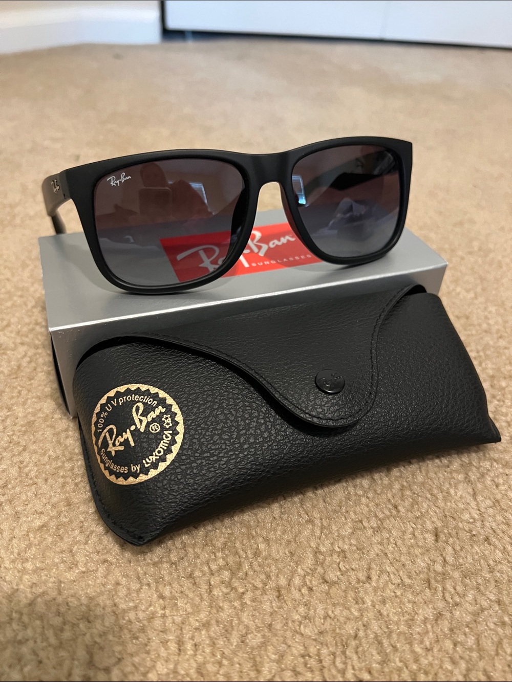 Ray-Ban Black Frame “Justin” genuine Ray Ban, not a knock off, unisex